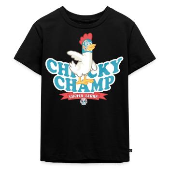 Chicky Champ - Kinder Premium Bio T-Shirt - Schwarz - Vorne - Mikhail (115cm)