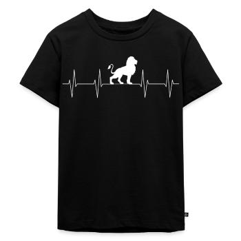 Löwe - Kinder Premium Bio T-Shirt - Schwarz - Vorne - Mikhail (115cm)