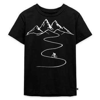 Vélo de course, vélo, vélo, montagne, Berg, vélo de route - T-shirt Premium bio Enfant - noir - Devant - Mikhail (115cm)