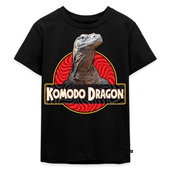 Komodowaran Komododrache Bindenwaran - Kinder Premium Bio T-Shirt - Schwarz - Vorne - Mikhail (115cm)