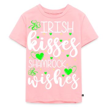 Happiness Love Joie de vivre - Kids Premium Organic T-Shirt - rose - Front - AI Model Kid Female (0cm)