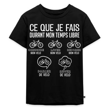 Vélo | fan de vélos cadeau pour fan de vélo ! - T-shirt Premium bio Enfant - noir - Devant - Mikhail (115cm)