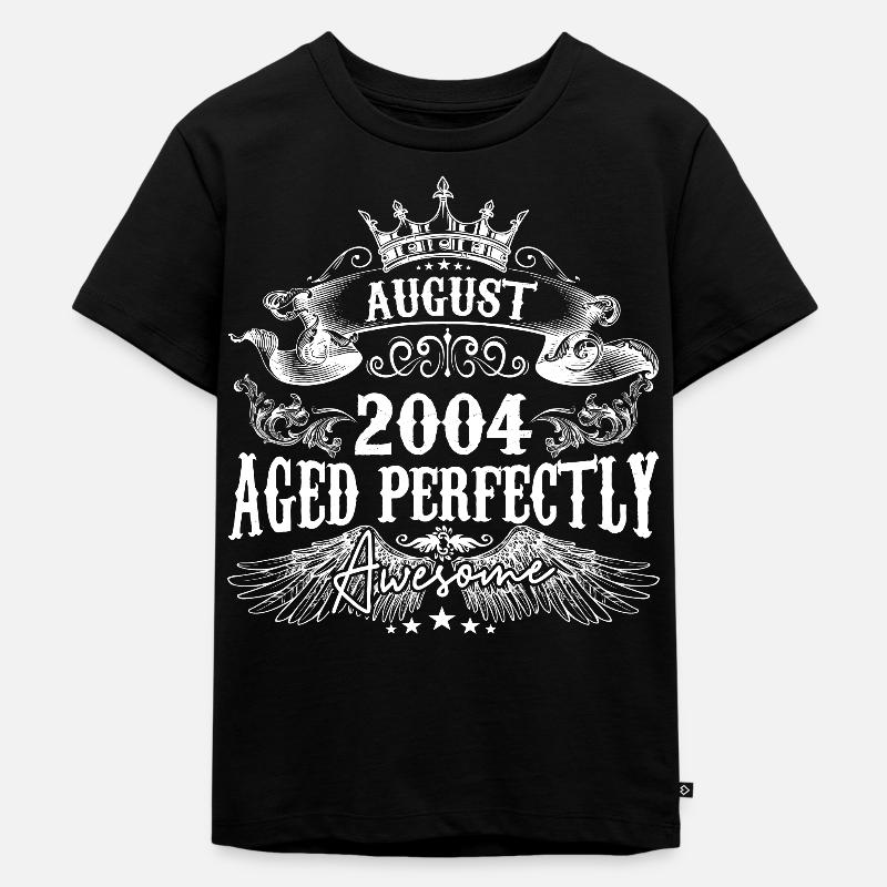 2004| August 2004 Geburtstag Perfekt gealtert - Kinder Premium Bio T-Shirt - Schwarz