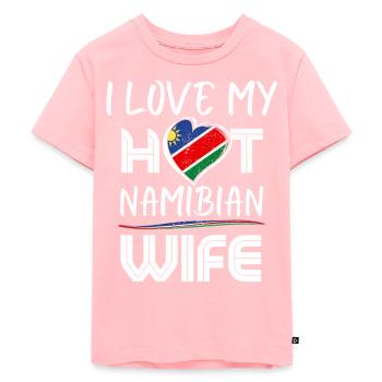 Funny I Love My Hot Namibian Wife Husband - Kids Premium Organic T-Shirt - rose - Front - AI Model Kid Female (0cm)