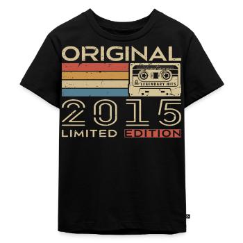 Retro 2015 Jubiläumsgeschenk 2015 - Jahrgang 2015 - Kinder Premium Bio T-Shirt - Schwarz - Vorne - Mikhail (115cm)