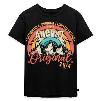 August 2014 August Geburtstag 2014 August - Kinder Premium Bio T-Shirt - Schwarz - Vorne - Mikhail (115cm)
