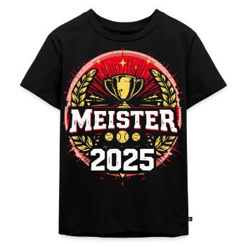 Tennis Meister 2025 Shirt - Kinder Premium Bio T-Shirt - Schwarz - Vorne - Mikhail (115cm)