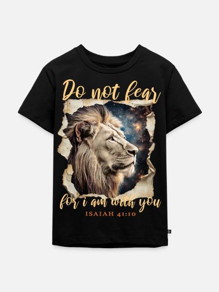 Löwe Bibelvers - Kinder Premium Bio T-Shirt - Schwarz