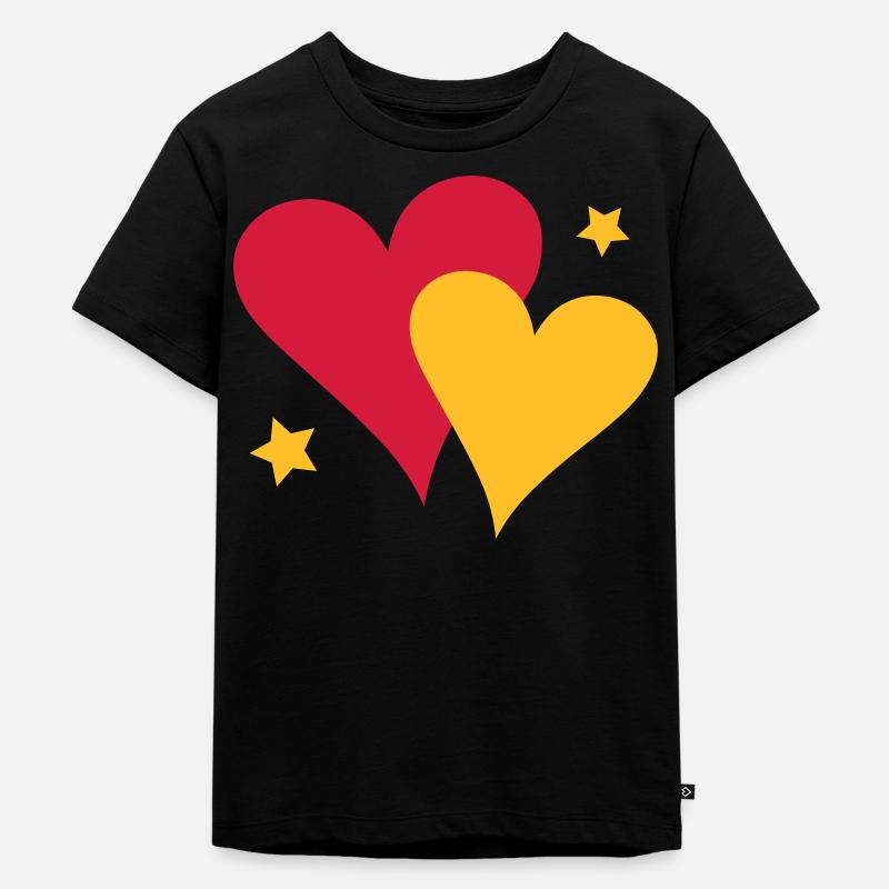 Zwei Herzen - Kinder Premium Bio T-Shirt - Schwarz
