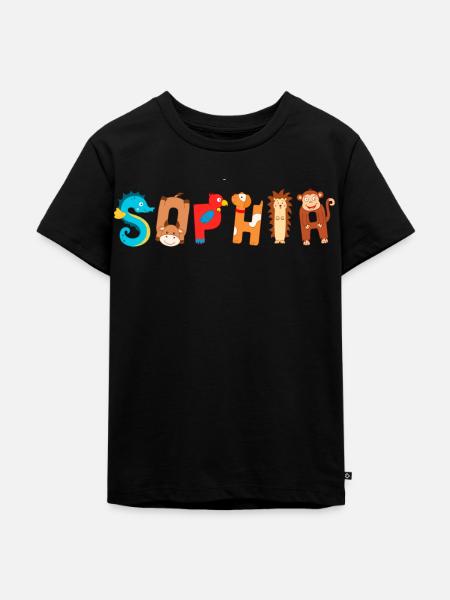 Sophia Name First Name - Kids Premium Organic T-Shirt - black