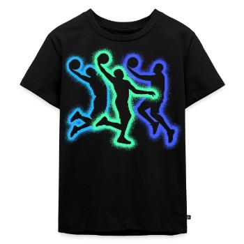 Dunking Basketteur Silhouette Basketteur Joueur - T-shirt Premium bio Enfant - noir - Devant - Mikhail (115cm)