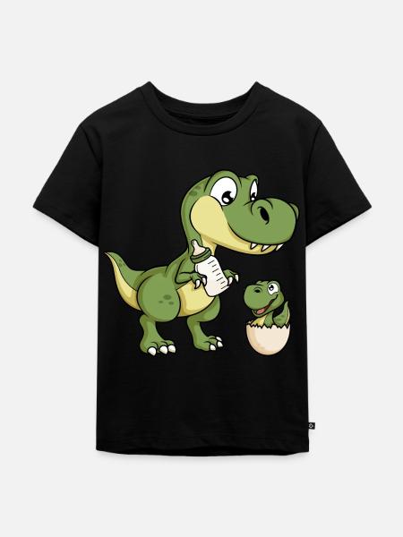 Dinosaurier Milch Baby Dino Dinos Geschwister - Kinder Premium Bio T-Shirt - Schwarz
