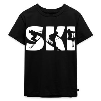 Ski, skiing - Kids Premium Organic T-Shirt - black - Front - Mikhail (115cm)