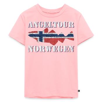 Voyage de pêche en Norvège - T-shirt Premium bio Enfant - rose - Devant - AI Model Kid Female (0cm)
