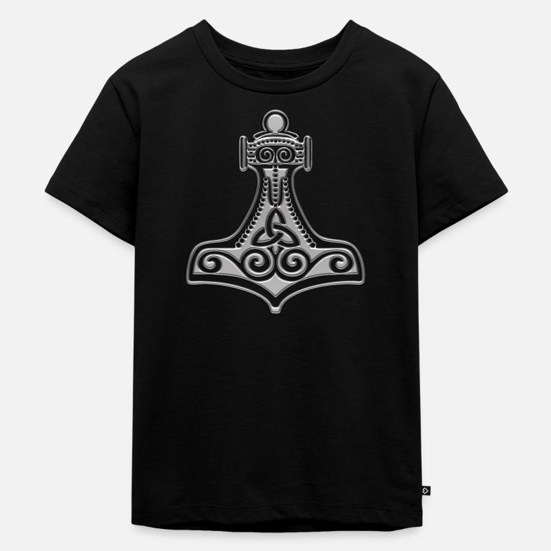 Mjollnir - Marteau de Thor avec double spirale et - T-shirt Premium bio Enfant - noir