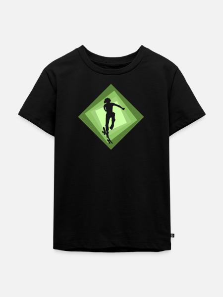 Halfpipe Skateboarder - Kinder Premium Bio T-Shirt - Schwarz