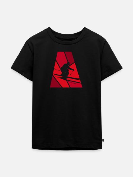 Skiing Schifahrer Skiing - Kinder Premium Bio T-Shirt - Schwarz