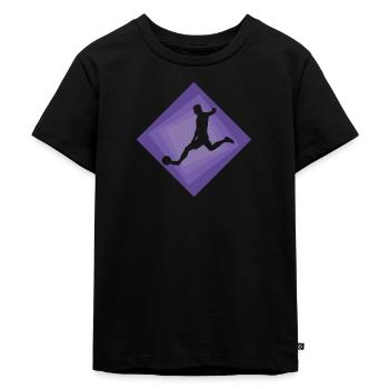 Verteidiger Tormann Fußball - Kinder Premium Bio T-Shirt - Schwarz - Vorne - Mikhail (115cm)