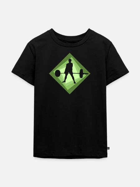 Bodybuilder Deadlift - Kinder Premium Bio T-Shirt - Schwarz
