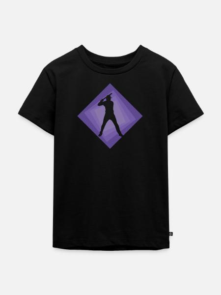 Batting Fielding Baseball b - Kinder Premium Bio T-Shirt - Schwarz