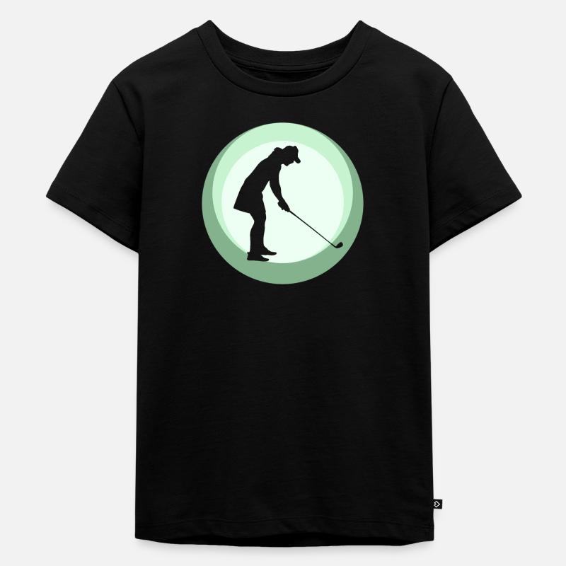 Par Golfen - Kinder Premium Bio T-Shirt - Schwarz