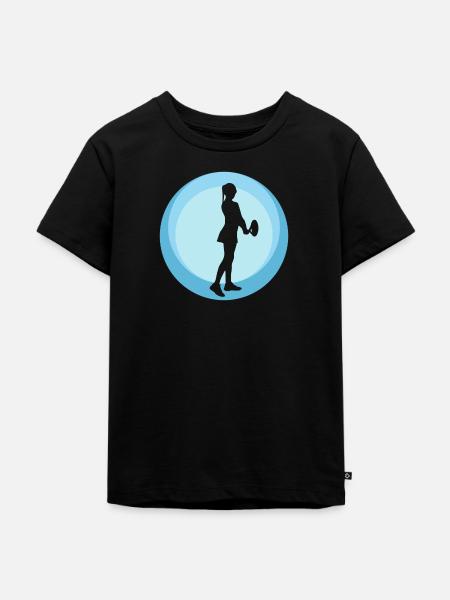 Racket Vorhand Rückhand - Kinder Premium Bio T-Shirt - Schwarz