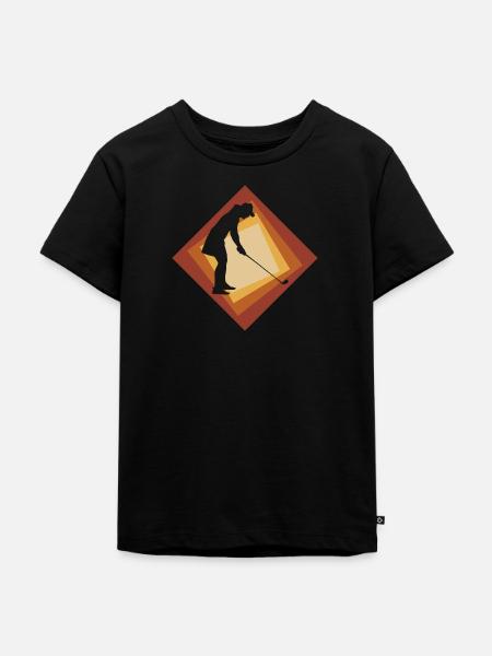 Chip Golfen - Kinder Premium Bio T-Shirt - Schwarz