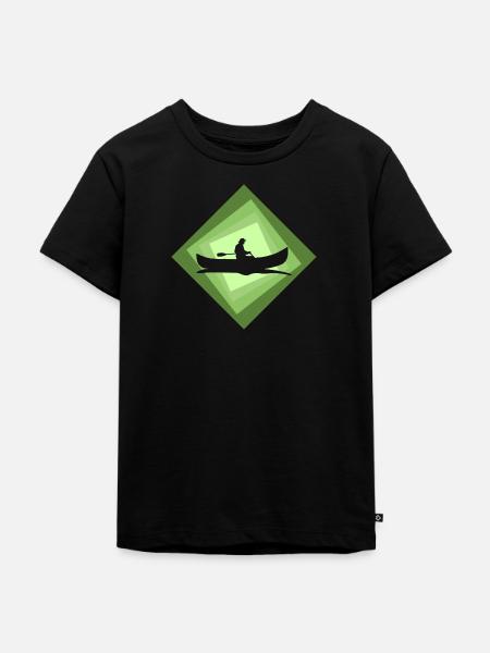 Kanu Rafting Wildwasser - Kinder Premium Bio T-Shirt - Schwarz
