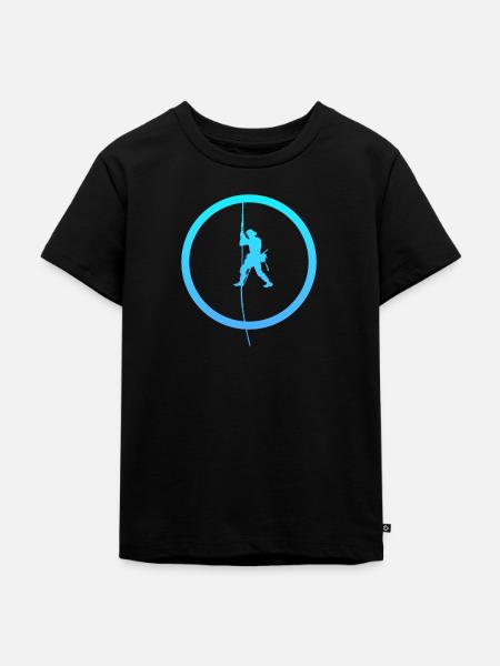 Klettern Felsklettern Bergsteiger - Kinder Premium Bio T-Shirt - Schwarz