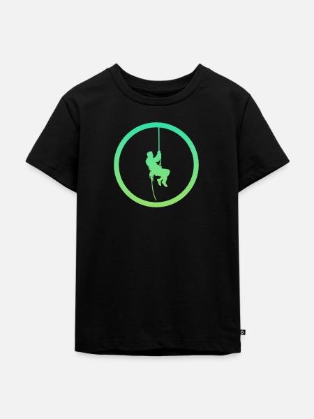 Klettern Felsklettern Seilklettern - Kinder Premium Bio T-Shirt - Schwarz