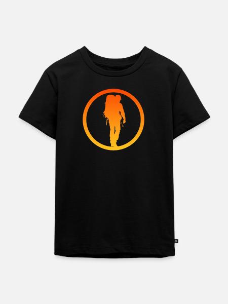 Backpacking Wanderer Pilger - Kinder Premium Bio T-Shirt - Schwarz
