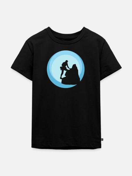 Kletterwand Klettern Alpen - Kinder Premium Bio T-Shirt - Schwarz