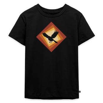 Oiseau, Voler, Volée D’Oiseaux - T-shirt Premium bio Enfant - noir - Devant - Mikhail (115cm)