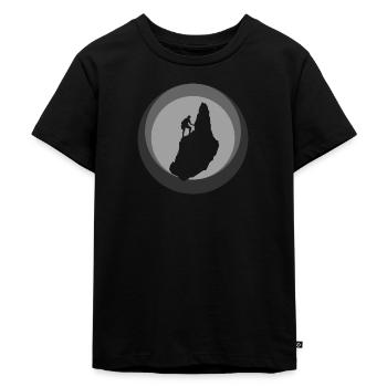 Klettern Alpen Berg - Kinder Premium Bio T-Shirt - Schwarz - Vorne - Mikhail (115cm)
