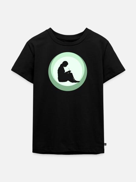 Häkeln Nadel Wolle - Kinder Premium Bio T-Shirt - Schwarz