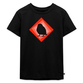 Illustration d’oiseau aile perruche - T-shirt Premium bio Enfant - noir - Devant - Mikhail (115cm)
