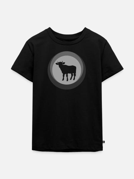 Kuh Bauer Muh - Kinder Premium Bio T-Shirt - Schwarz