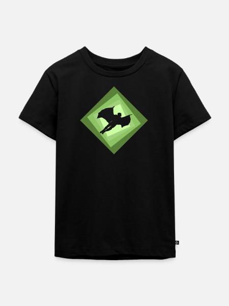 Wingsuit Fliegen Base Jumping - Kinder Premium Bio T-Shirt - Schwarz