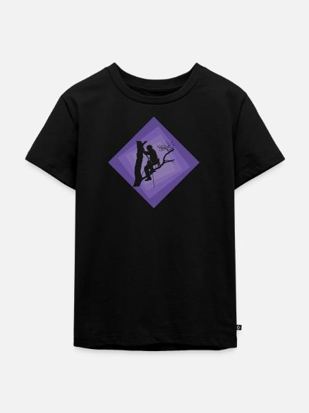 Baumklettern Ausrüstung Aufstieg - Kinder Premium Bio T-Shirt - Schwarz