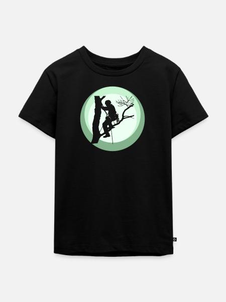 Baumklettern Aufstieg - Kinder Premium Bio T-Shirt - Schwarz