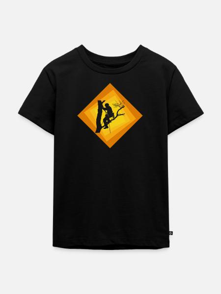 Klettern Aufstieg - Kinder Premium Bio T-Shirt - Schwarz