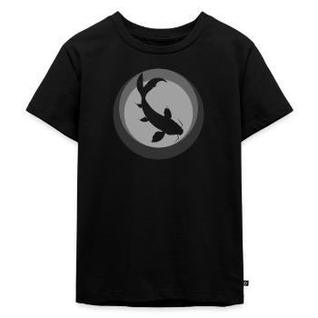 Koi Fish Fish Head Fishing - Kids Premium Organic T-Shirt - black - Front - Mikhail (115cm)