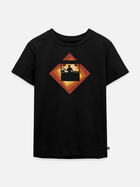 Imbiss lecker Mahlzeit - Kinder Premium Bio T-Shirt - Schwarz