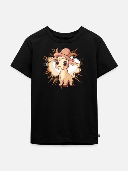 Ziege Rind - Kinder Premium Bio T-Shirt - Schwarz