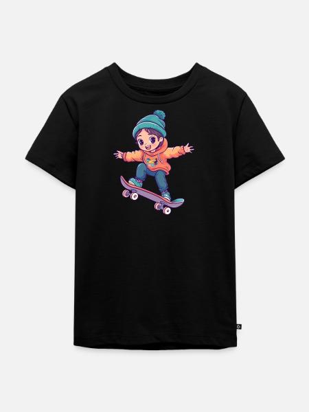 Skate Skater - Kinder Premium Bio T-Shirt - Schwarz