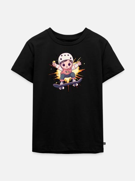 Skate Kickflip - Kinder Premium Bio T-Shirt - Schwarz