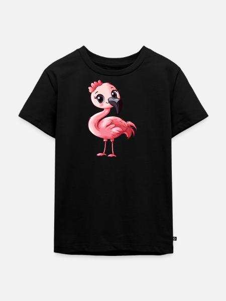 Flamingo Flamenco Tierliebe - Kinder Premium Bio T-Shirt - Schwarz