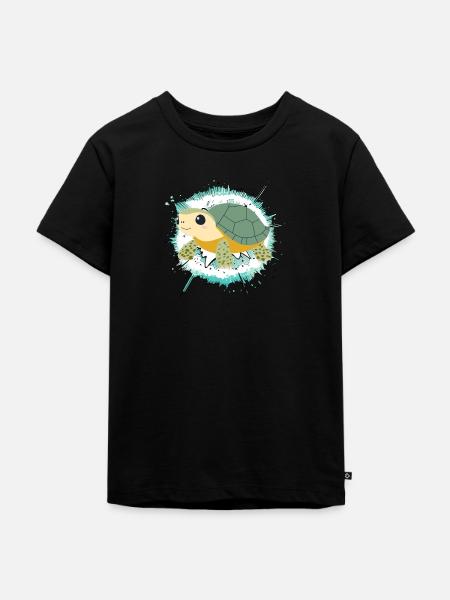 Turtle Schildkröten Langsam - Kinder Premium Bio T-Shirt - Schwarz