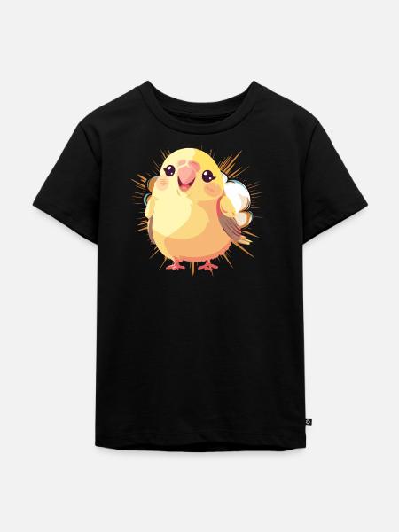 Wellensittich Vogelschwarm - Kinder Premium Bio T-Shirt - Schwarz