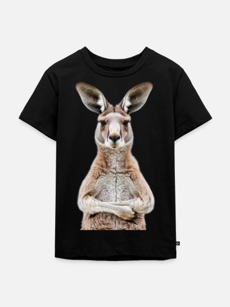 Känguru - Kinder Premium Bio T-Shirt - Schwarz